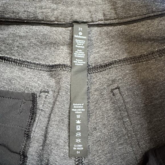 Lululemon Pants Mens 31X32 Gray ABC Skinny Tech Canvas Stretch Performance - Picture 2 of 7